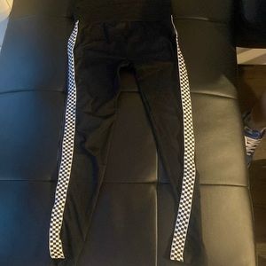 Black checkerboard leggings